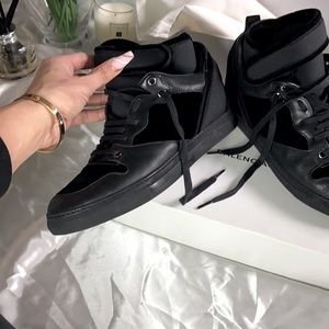 Balenciaga black suede and leather sneakers